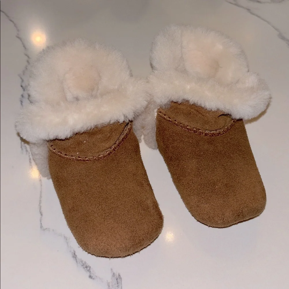 UGG Kids Chestnut Brown & Cream Shearling Booties
